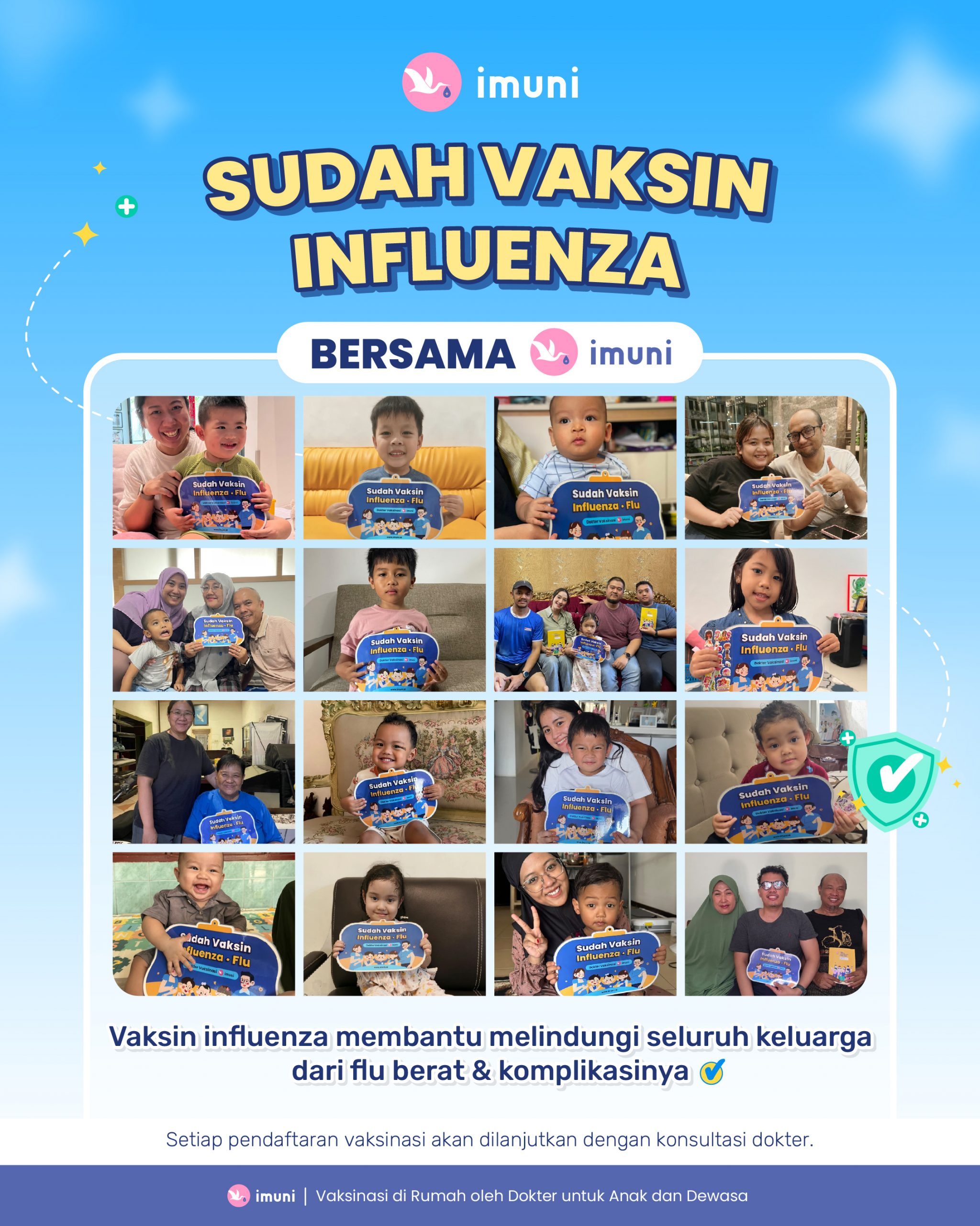 Dokter imuni memberikan layanan vaksinasi influenza di rumah untuk anak dan keluarga