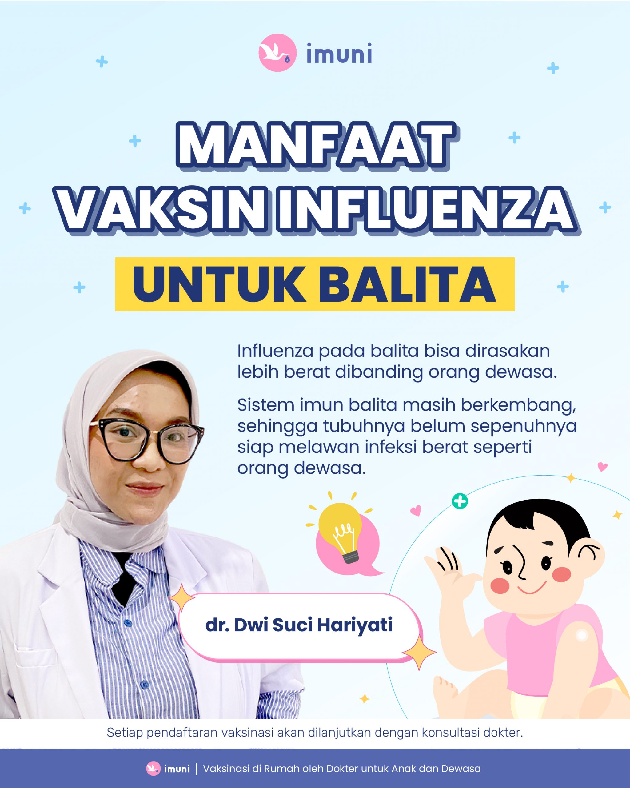 Manfaat vaksin influenza untuk balita layanan home service imuni