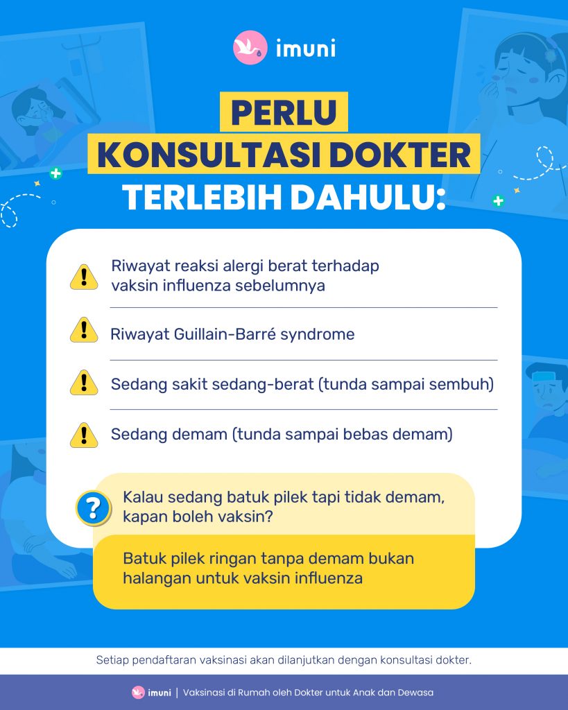 Kondisi kesehatan yang boleh dan tidak boleh vaksin influenza